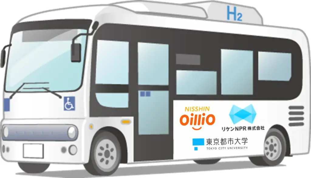 日清オイリオ横浜磯子事業場 工場見学用 水素コンバージョンエンジンを用いた環境対応バスのイメージ