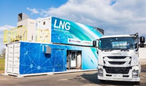 小型LNG充填設備と大型LNGトラック